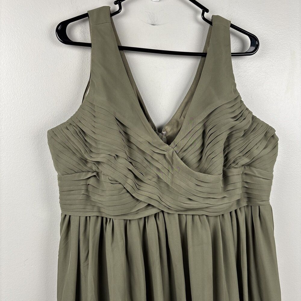 Birdy Grey Bridesmaid dress Thyme Green V-Neck Dress with Pleated Bodice Laurie - Picture 7 of 10